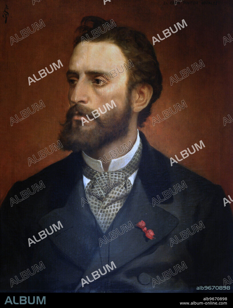 ROSALES , EDUARDO. PINTOR ESPAÑOL . MADRID 1836 - 1873. OLEO DE FRANCISCO SANZ. ATENEO DE MADRID.