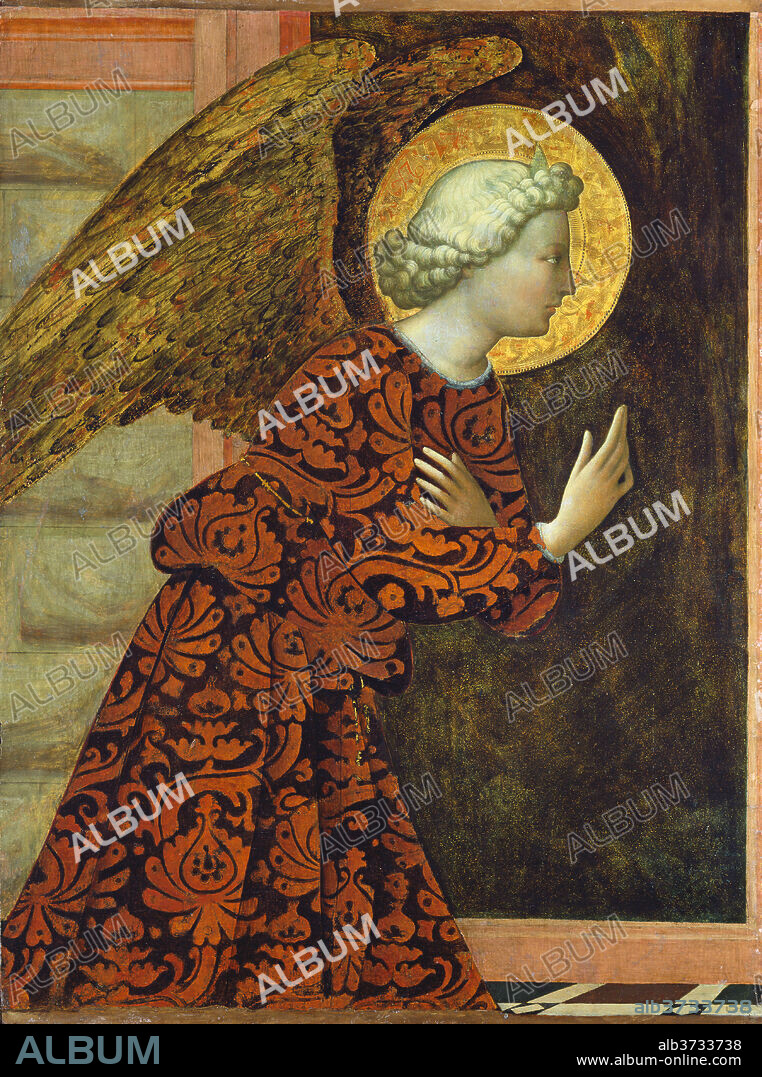 MASOLINO DA PANICALE. The Archangel Gabriel. Dated: c. 1430. Dimensions: overall: 76.6 x 57.8 cm (30 3/16 x 22 3/4 in.). Medium: tempera (?) on panel.