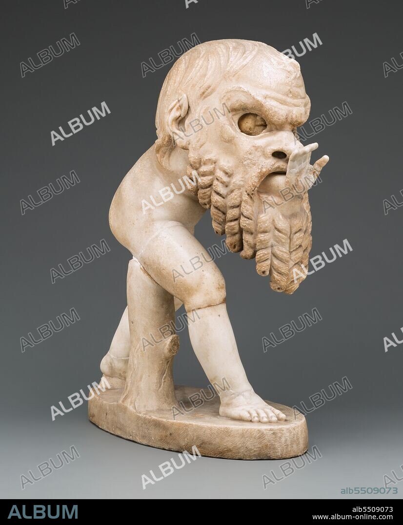 Statue of a Young Satyr Wearing a Theater Mask of Silenos, About 1st century.