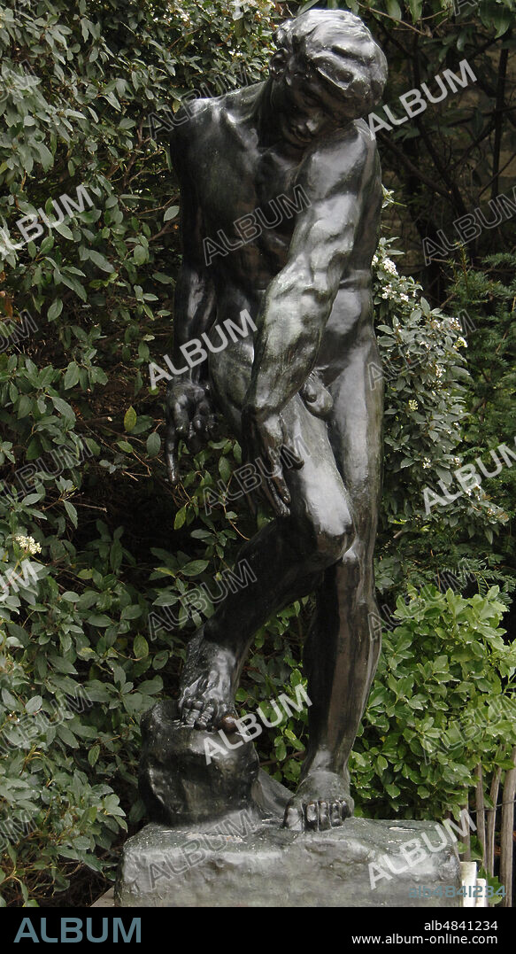 Auguste Rodin (1840-1917). Escultor francés. Adán,1880-1881. Bronce. Jardín de Esculturas. Museo Rodin. París. Francia.