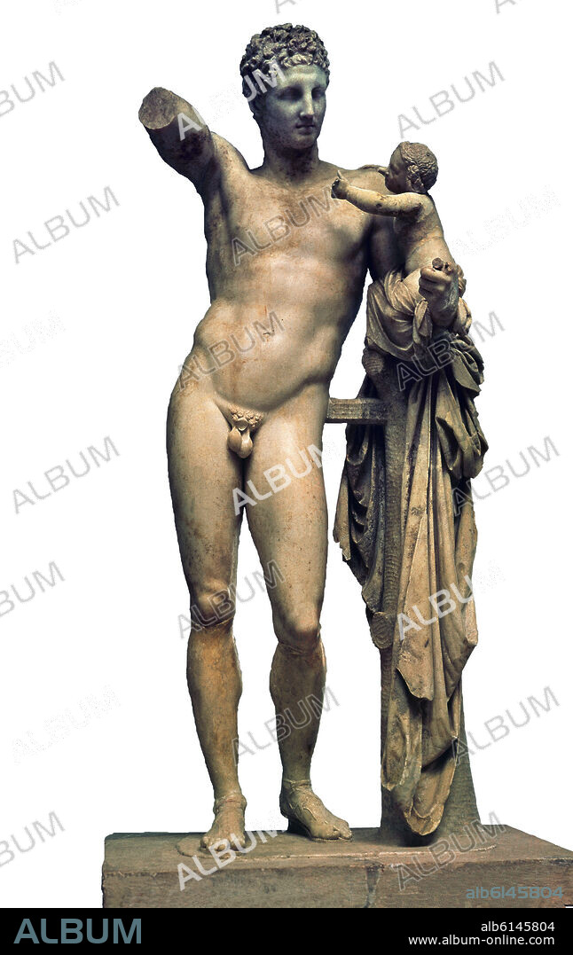 PRAXITELES (390-333) AC. HERMES Y DIONISIO - SIGLO IV AC.