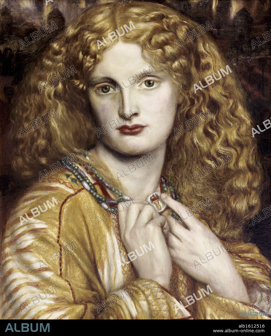 Helen of Troy  1863  Dante Gabriel Rossetti (1828-1882/British)  Oil on Panel  Kunsthalle, Hamburg, Germany.