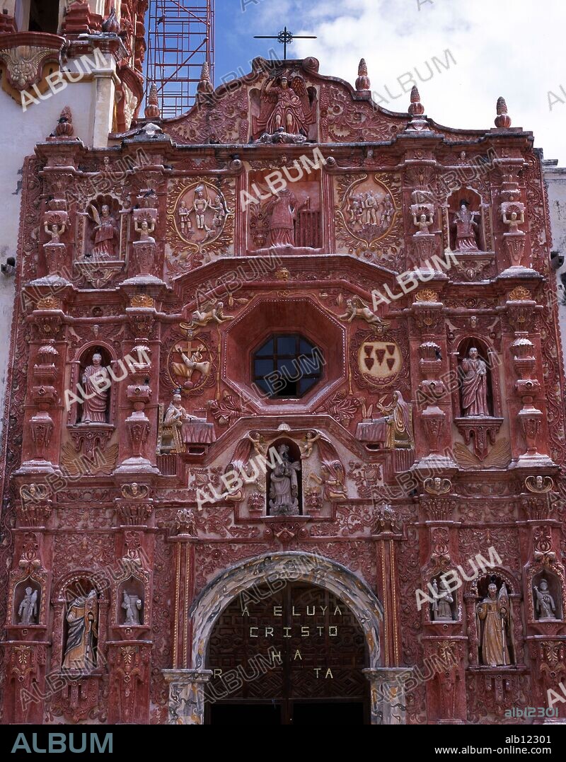 Mexico.Queretaro.Sierra Gorda de Queretaro.Misión de la Purisima Concepción de Landa.Fachada.Colonial siglo XVIII.