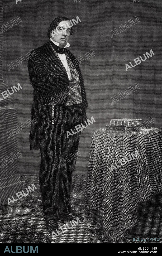 Lewis Cass 1782 to 1866. American Army officer in War of 1812 and public official active in Democratic politics. From painting by Alonzo Chappel.
