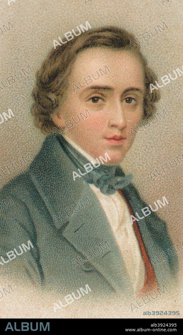 Frederic Francois Chopin (1810-1849). Chopin was a Polish composer of the Romantic Period. Taken from Will's Cigarette card, Musical Celebrities series, 1911.