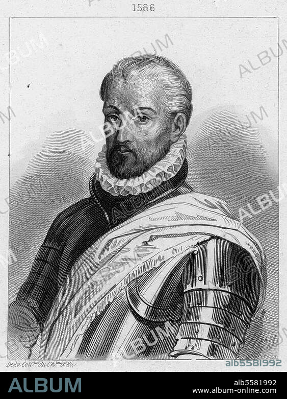 Vendôme, Charles IV de Bourbon, à partir de 1495 comte, plus tard duc de Vendôme ; 2.6.1489 - Amiens 25.3.1537. Portrait. Gravure sur métal, anonyme, v. 1845, d'ap. portrait d'époque. Berlin, Sammlung Archiv für Kunst und Geschichte.