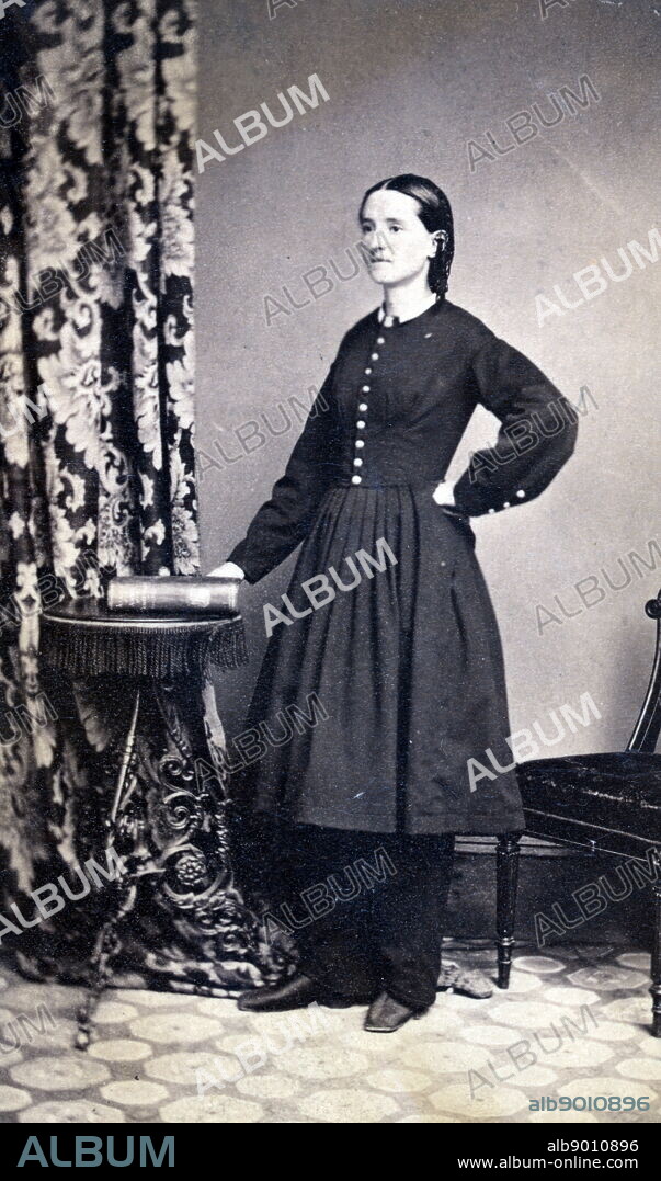 Photographic portrait of Mary Edwards Walker (1832-1919) an American abolitionist, prohibitionist, prisoner of war, feminist and surgeon. Dated 19th Century.