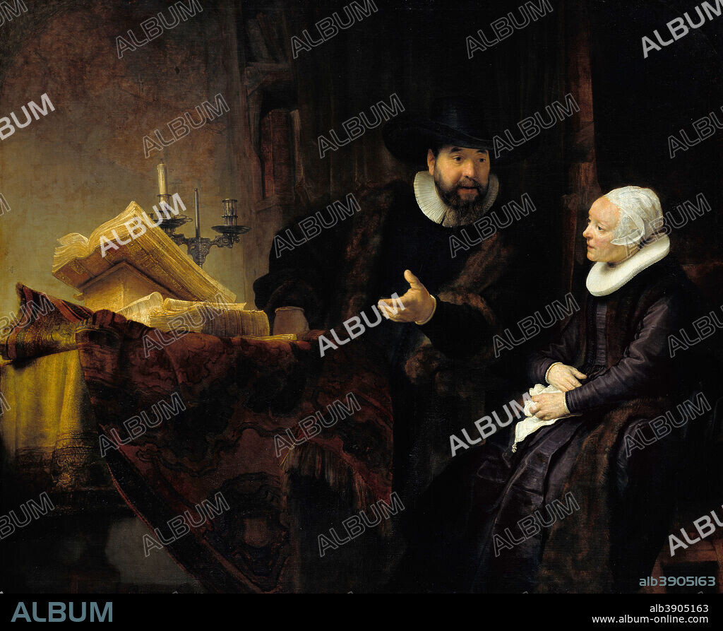 REMBRANDT. The Mennonite Preacher Anslo and his Wife. Date/Period: 1641. Painting. Oil on canvas. Height: 173.7 cm (68.3 in); Width: 207.6 cm (81.7 in).