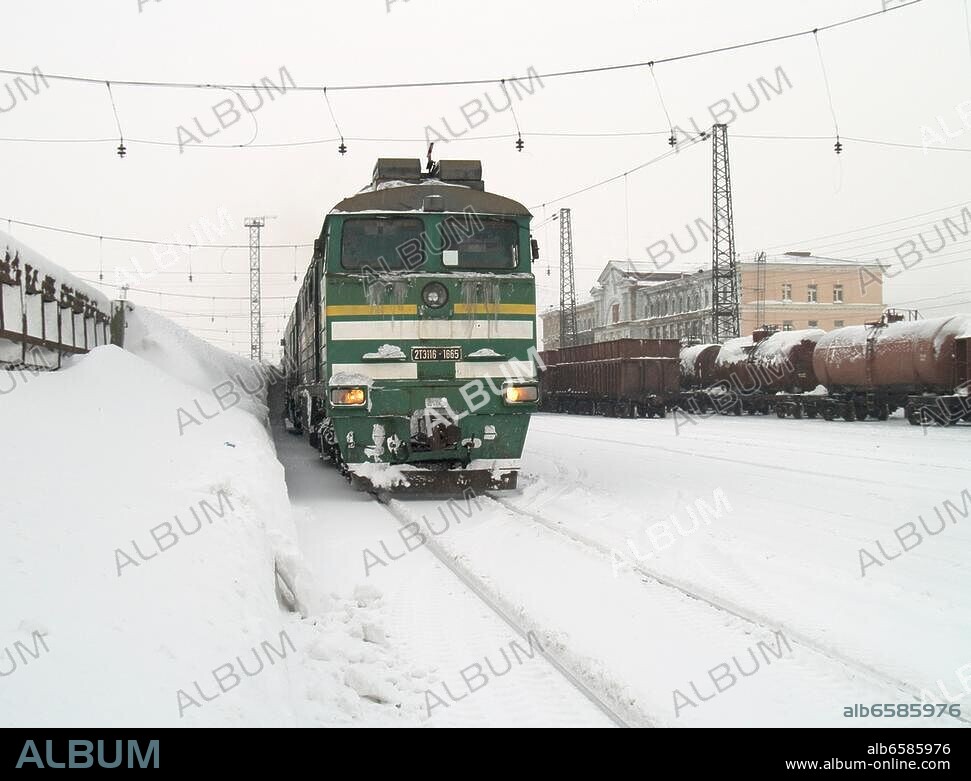 Russland, Sibirien, Region Krasnojarsk, Norilsk, die nordlichste Eisenbahn der Welt.