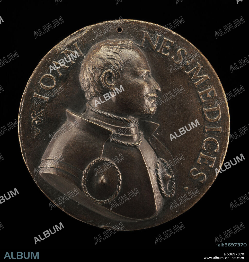 DANESE CATTANEO. Giovanni de' Medici delle Bande Nere, 1498-1526 [obverse]. Dimensions: overall (diameter): 9.97 cm (3 15/16 in.)  gross weight: 332.75 gr (0.734 lb.)  axis: 12:00. Medium: bronze.