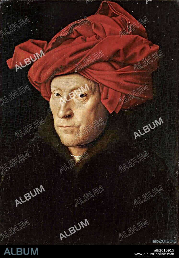 Jan van Eyck / 'Portrait of a Man (Self Portrait?)', 1433, Oil on panel, 25.5 x 19 cm.