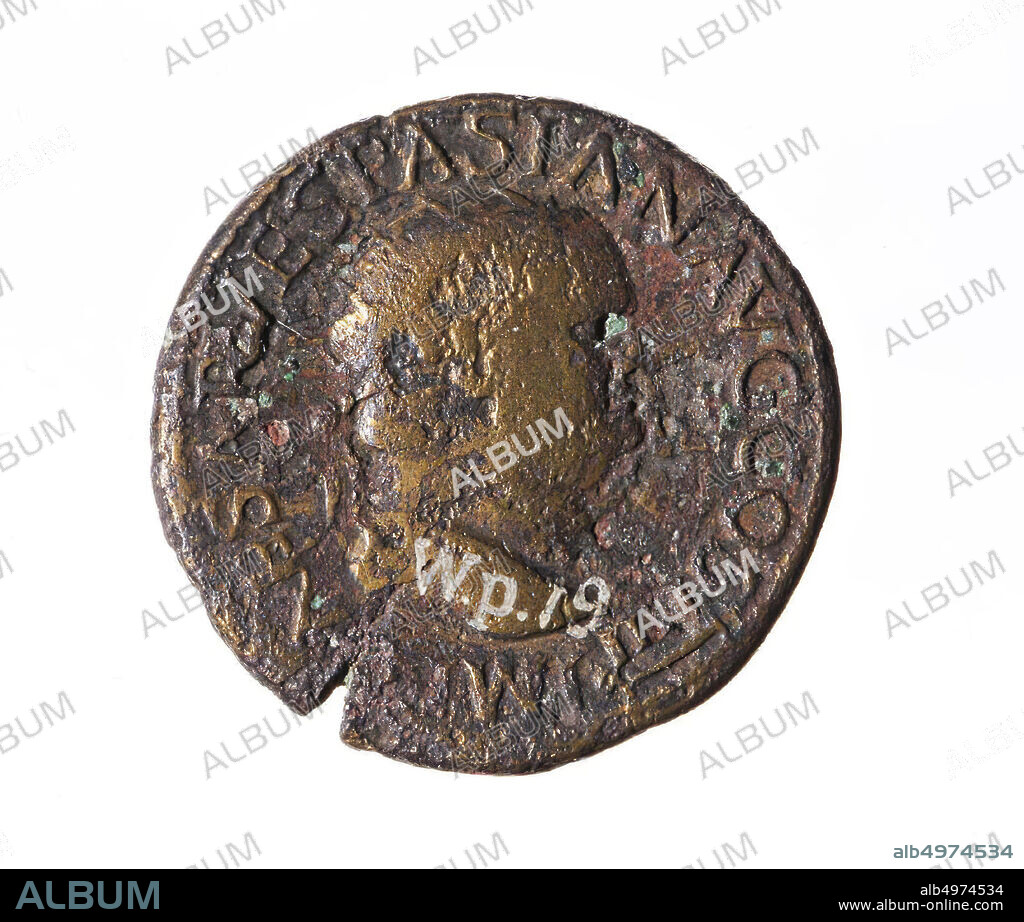 Vz: head with halo n.r., IMP CAESAR VESPASIAN AUG COS IIII, Kz: Pax n.l. standing between S - C, [PAX.