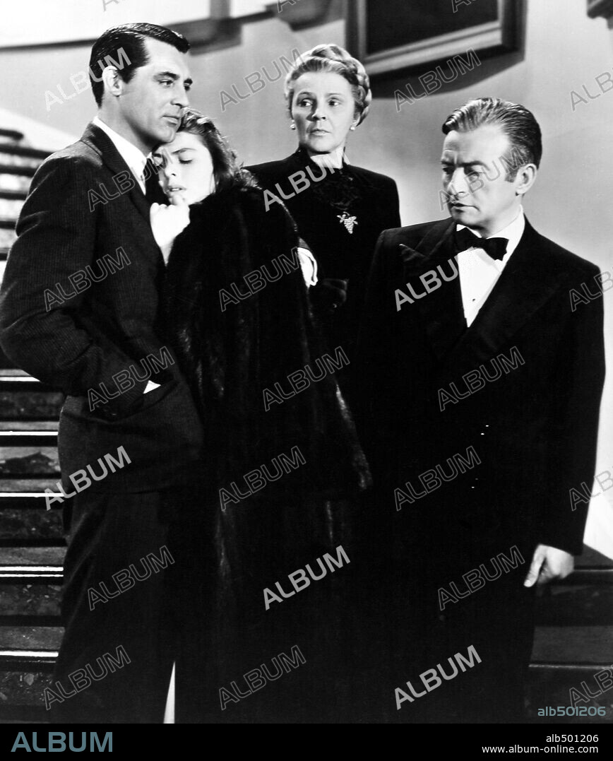 CARY GRANT, CLAUDE RAINS, INGRID BERGMAN and LEOPOLDINE KONSTANTIN in NOTORIOUS, 1946, directed by ALFRED HITCHCOCK. Copyright RKO RADIO PICTURES.