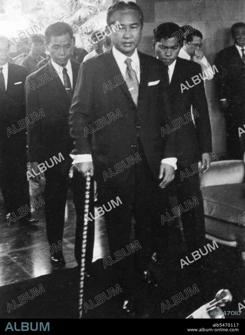 Lon Nol (November 13, 1913 - November 17, 1985) was a Cambodian politician and soldier who served as Prime Minister of Cambodia twice, as well as serving repeatedly as Defense Minister. He led a military coup against Prince Norodom Sihanouk and became President of the Khmer Republic. Lon Nol fled Cambodiain April, 1975, first settling in Hawaii and then in Fullerton, California. He died on November 17, 1985.