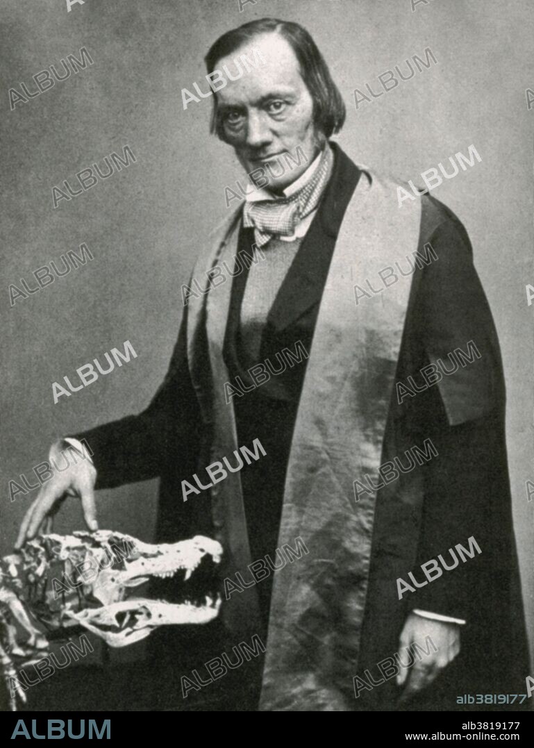 Richard Owen (July 20, 1804 - December 18, 1892) was an English biologist, comparative anatomist and paleontologist. One of his positions was that of prosector for the London Zoo, which meant that he had to dissect and preserve any zoo animals that died in captivity. This gave him vast experience with the anatomy of exotic animals. He produced a vast array of scientific work, but is probably best remembered today for coining the word Dinosauria. Owen was an outspoken critic of Darwin's theory of evolution by natural selection. He agreed with Darwin that evolution occurred, but thought it was more complex. Owen's approach to evolution can be seen as having anticipated the issues that have gained greater attention with the recent emergence of evolutionary developmental biology. He campaigned for the natural specimens in the British Museum to be given a new home. This resulted in the establishment, in 1881, of the now world-famous Natural History Museum in London. His later career was tainted by a number of controversies, many of which involved accusations that he took credit for other people's work. He died in 1892 at the age of 88.