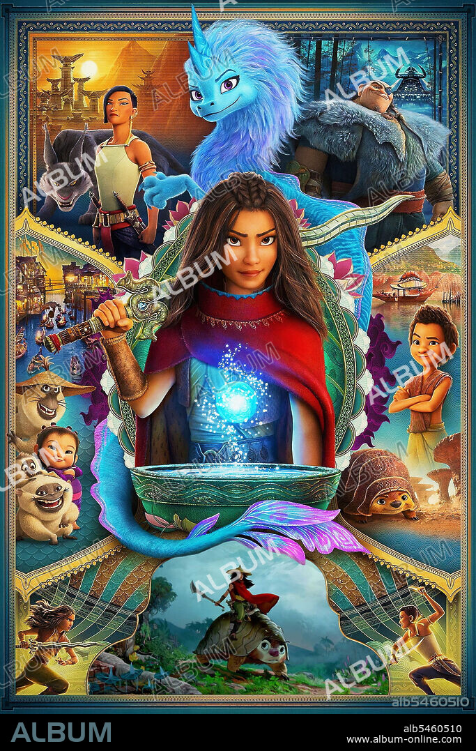 Poster de RAYA Y EL ULTIMO DRAGON, 2021 (RAYA AND THE LAST DRAGON), dirigida por CARLOS LÓPEZ ESTRADA y DON HALL. Copyright WALT DISNEY ANIMATION STUDIOS.