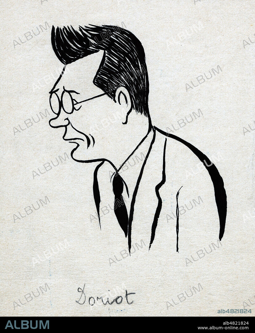 Jacques DORIOT (1898-1945). Caricature par BIB (1888-1966 = ADAGP). Dessin original vers 1934. Credit : Collection IM/Kharbine-Tapabor.