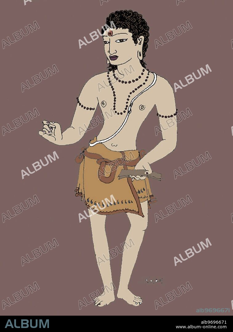 India: saint - sadhu - swami - sannyasin - monk - devotion - meditation - Hindu belief - Hindu - Hinduism - art - rudraksha - ola leaf - palm leaf - scripture - pulnul - Himalayan Academy art - yoga - India - Indian art - Hindu art - religion - Hindu religion -.
