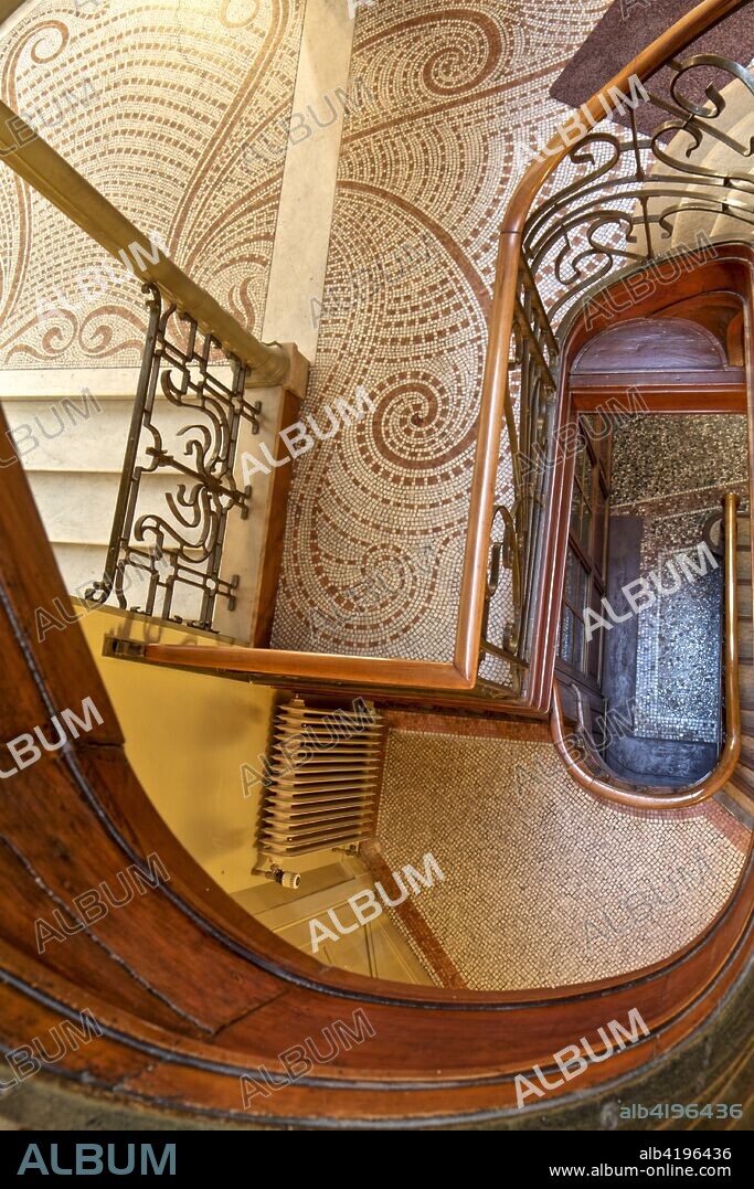 The Hotel Tassel, 6, Rue Paul-Emile Jansonstraat, Brussels, Belgium, 2015. The Hotel Tassel is a town house built in 1893-94 by Victor Horta for the Belgian scientist and professor Emile Tassel. It is generally considered as the first true Art Nouveau building, because of its highly innovative plan and its groundbreaking use of materials and decoration. It was designated as a UNESCO World Heritage Site in 2000.