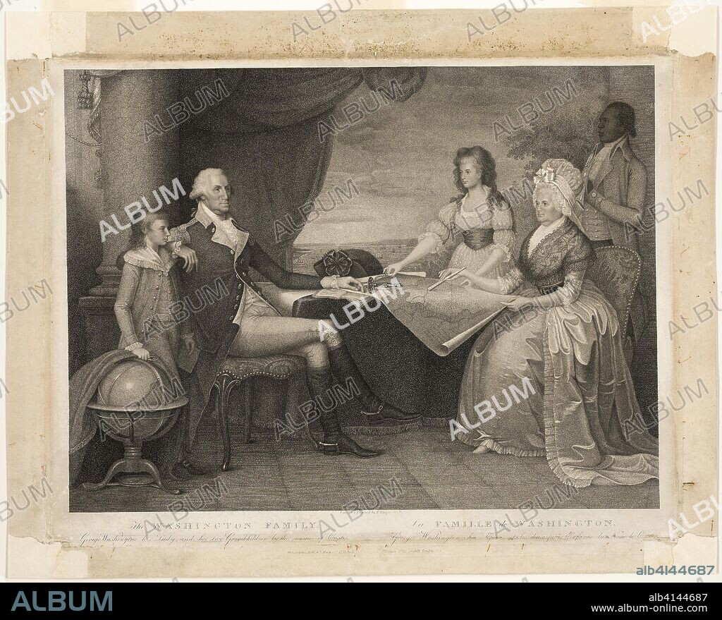 The Washington Family. Edward Savage; American, 1761-1817. Date: 1798. Dimensions: 586 x 781 mm (image); plate mark not visible; 748 x 937 mm (sheet). Stipple engraving on ivory wove paper. Origin: United States.