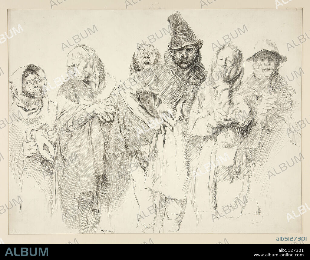 Artist: Edwin Austin Abbey, American, 18521911, M.A., 1897, Court before Justice Shallows Home in Gloucestershire - King Henry IV (Part II), Pen and ink, Composition board, 44.5 × 56.3 cm (17 1/2 × 22 3/16 in.), Made in United States, American, 19th century, Works on Paper - Drawings and Watercolors.