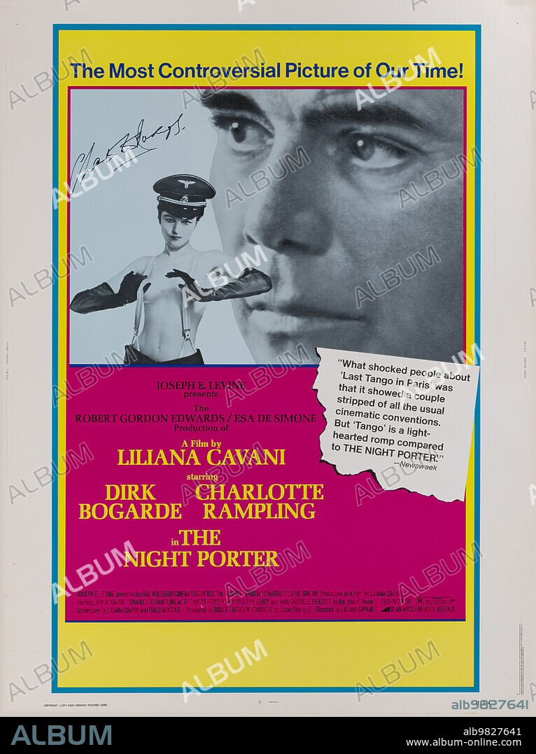 ANONYMOUS. Movie poster "The Night Porter (Il portiere di notte)" by Liliana Cavani.