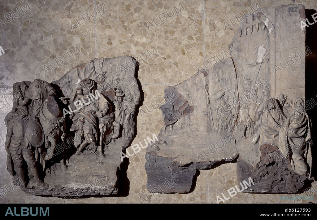 MANUEL TOLSA (1757-1816). ENTRADA DE LOS RRCC EN GRANADA-RELIEVE EN BARRO COCIDO-68X65.