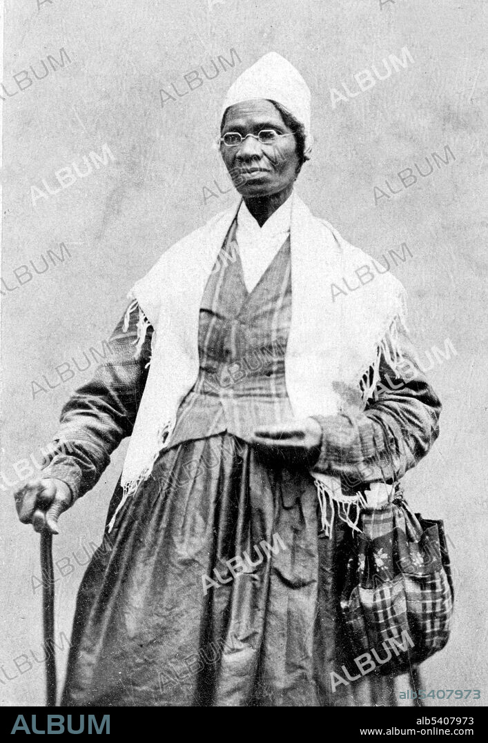 Sojourner Truth holding cased photograph of her grandson, who was a prisoner-of-war at James Island, South Carolina between 1863 and 1865. Sojourner Truth (1797 - November 26, 1883) was an African-American abolitionist and women's rights activist. She was born into slavery, but escaped with her infant daughter to freedom. In 1828, she went to court to recover her son and became the first black woman to win such a case against a white man. She gave herself the name Sojourner Truth after she became convinced that God had called her to go into the countryside "testifying the hope that was in her". During the Civil War, she helped recruit black troops for the Union Army. Truth spoke about abolition, women's rights, prison reform, and preached against capital punishment.