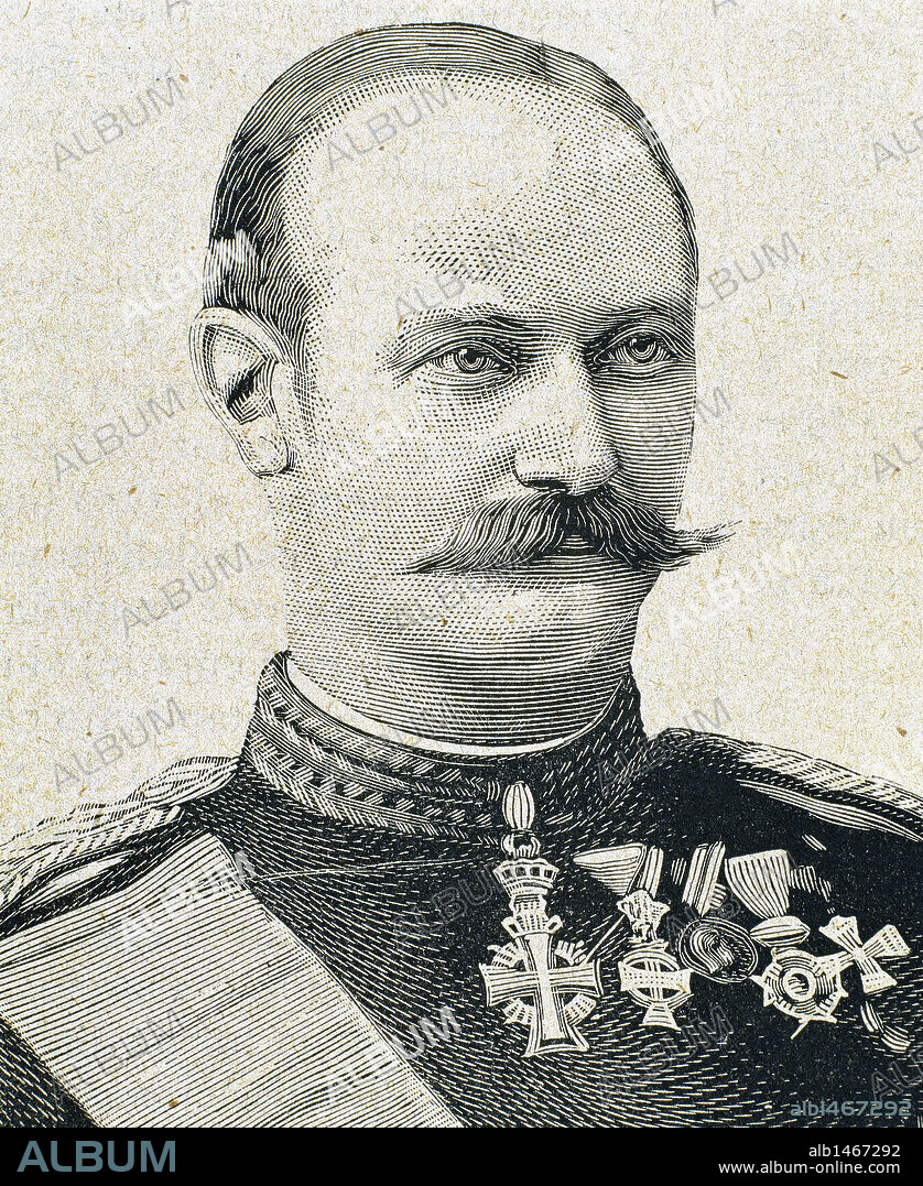 Federico VIII (Christian Frederik Carl Vilhelm) (1843-1912). Rey de Dinamarca desde 1906 hasta 1912. Segundo monarca danés de la Casa de Glücksburg. Retrato. Grabado.