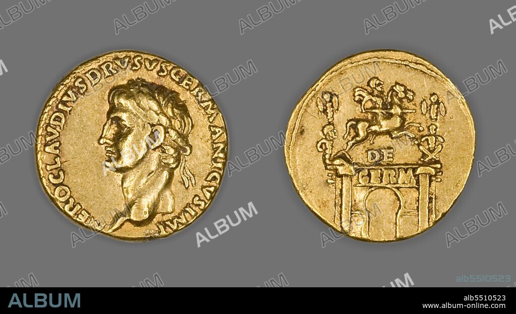 Aureus (Coin) Portraying Nero Claudius Drusus, 41-45, issued by Claudius (Tiberius Claudius Nero).