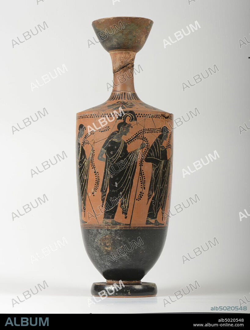 Classical antiquity, vase, lekythos, earthenware, black-configuration, Attic, 34.9 cm, archaic, black-configuration, Attic, Athena Painter -500, -490, Italy.