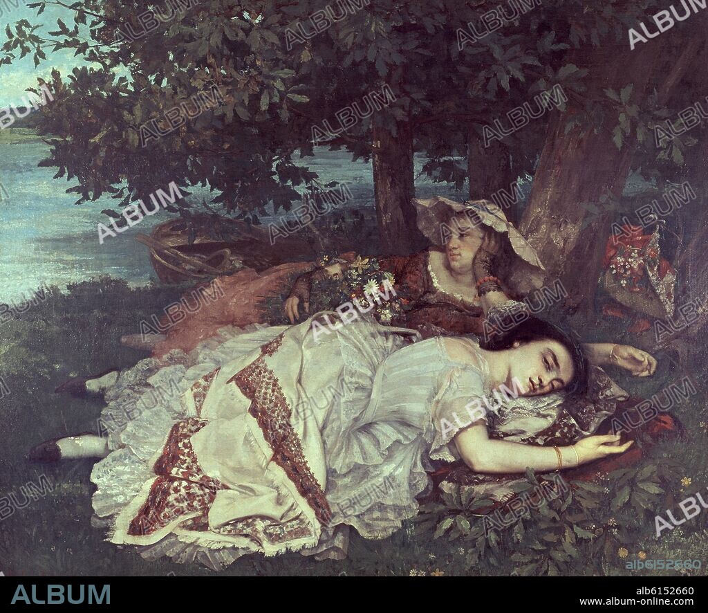 GUSTAVE COURBET. LAS SEÑORITAS AL BORDE DEL SENA - 1856 - O/L - 174x206.