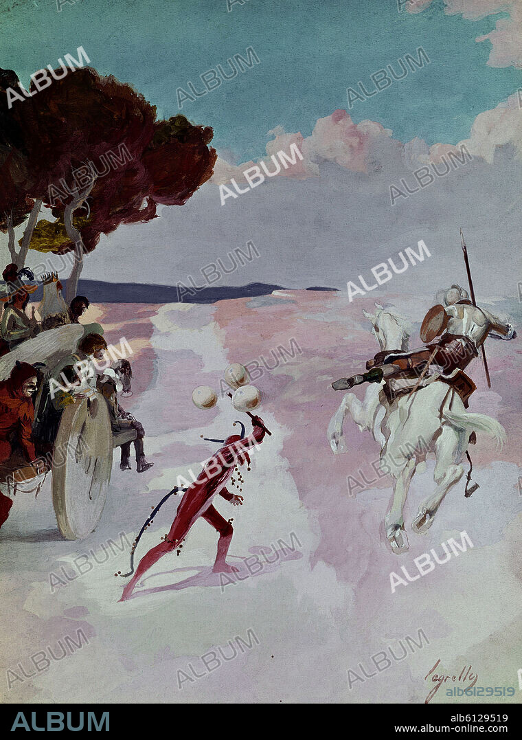 SEGRELLES JOSE. ESCENA DEL QUIJOTE - PUBLICADA EN 1966.