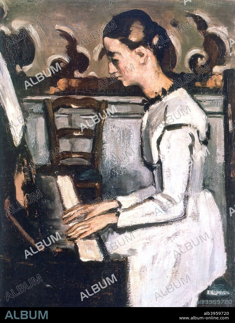 'Girl at the Piano, The Overture to Tannhauser', detail, 1868. Cezanne painted this work at Jas de Bouffan, the figures are the artist's mother and sister.