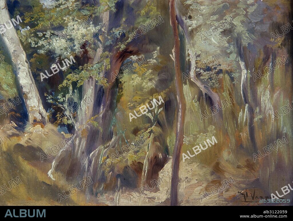 NICANOR VÁZQUEZ. Bosque. Óleo sobre lienzo. Siglo XIX, Siglo XX.