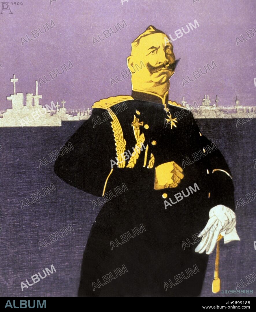 Simplicissimus - March 1906 Caricature of the Kaiser and Navy. Royalty - Germany.