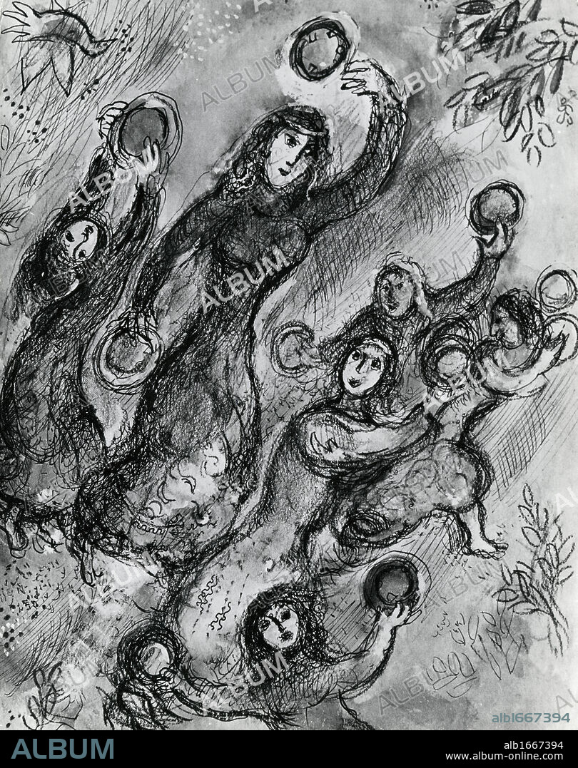 Miriam The Prophetess At The Red Sea, Marc Chagall, (1887-1985 Russian).