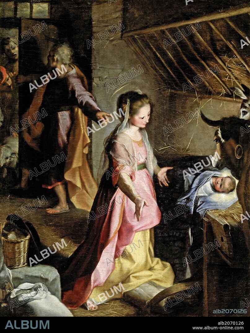 Federico Barocci / 'The Birth', 1597, Italian School, Oil on canvas, 134 cm x 105 cm, P00018.