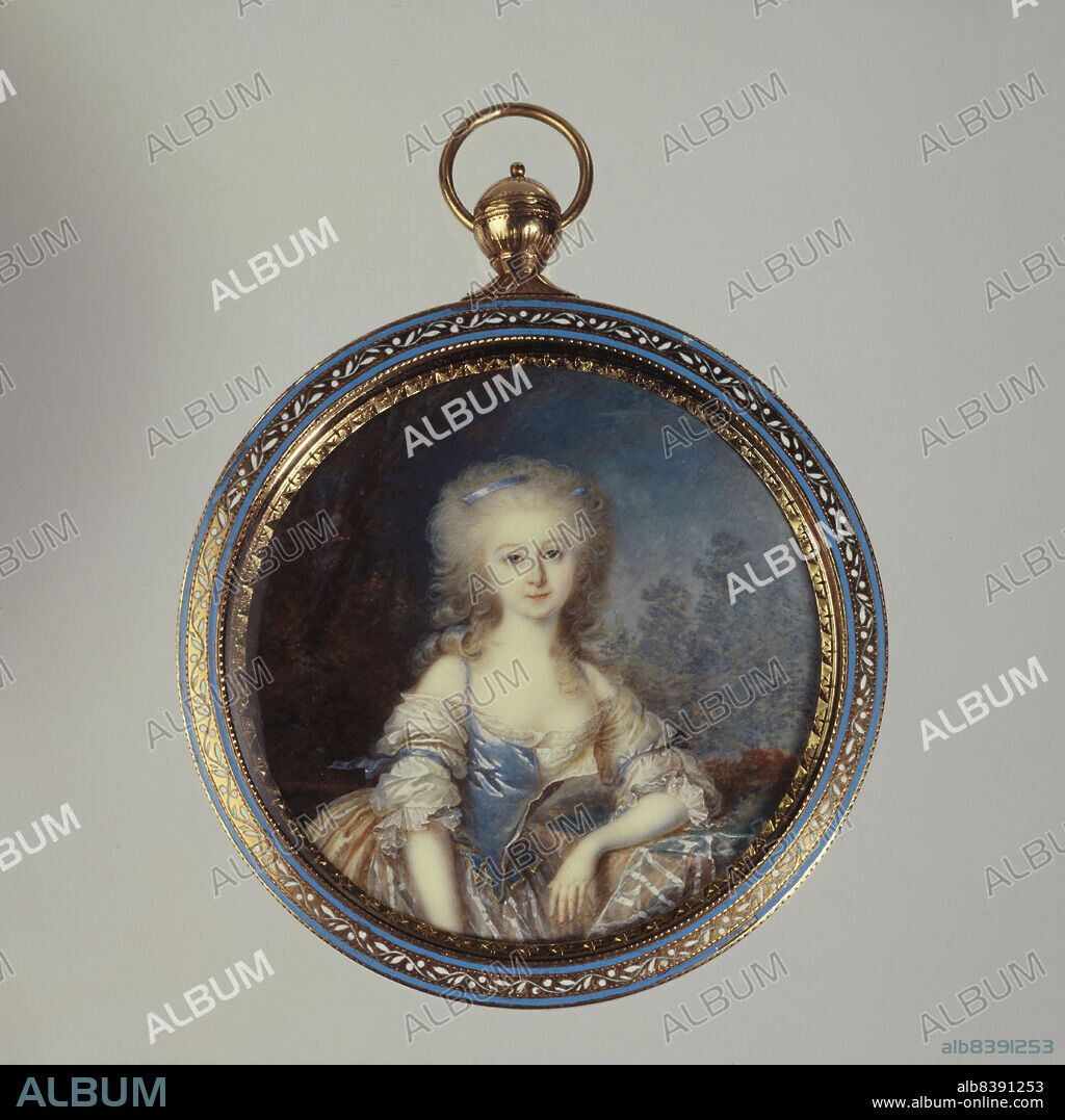 ANTOINE VESTIER et NICOLAS HALLE. Portrait of a young blonde woman, c1780.