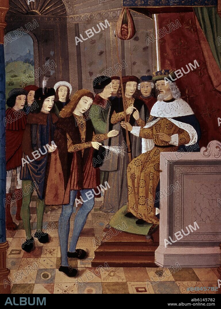 AUTOR LIBRE 01307. GUNTANO REY MEROVINGIO CON SU SOBRINO CHILDEBERTO II.