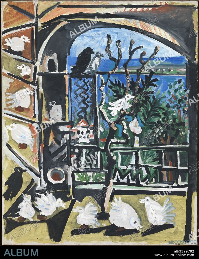 Pablo Picasso / 'The pigeons', 1957, Oil on canvas, 100 x 80 cm, MPB 70.451.