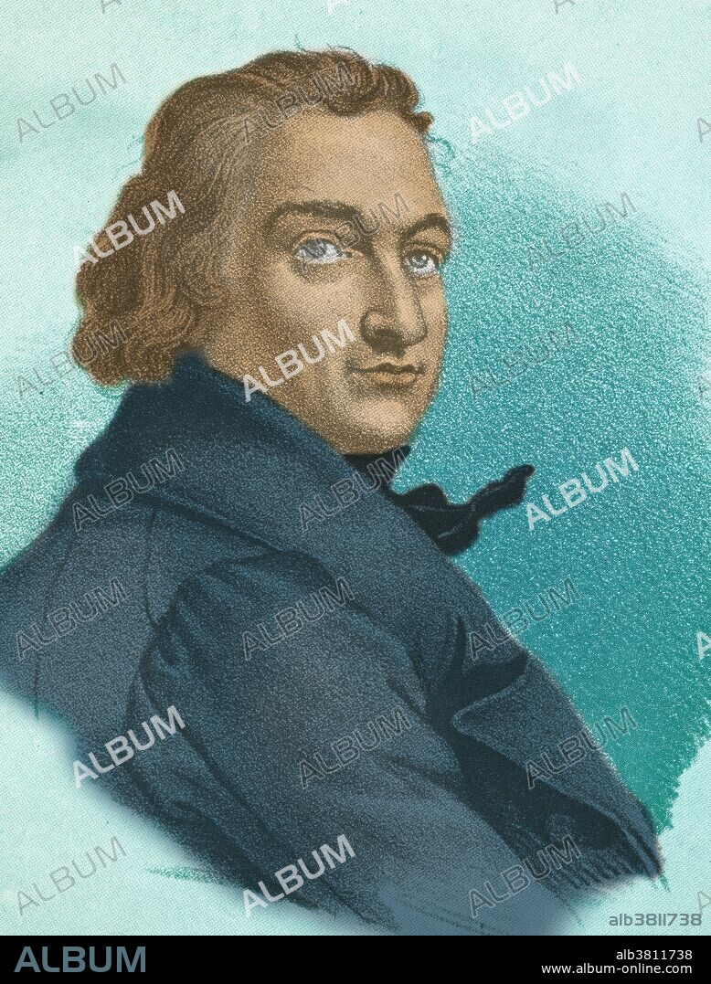 Claude-Louis Berthollet (1748-1822), French doctor and chemist. Berthollet graduated in medicine, but by 1780 his work in the new science of chemistry led to his admission to the French Academy of Sciences. Berthollet supported the theories of Lavoisier, but correctly disagreed with him by proposing that some acids do not contain oxygen. His book Essai de statique chimique (1803) was the first systematic work on chemical physics. He also worked on a wide range of chemicals, as well as dyes and gunpowder. Berthollet was a friend of Napoleon Bonaparte and was made a count (Comte Berthollet), but in 1814 he helped depose Napoleon as Emperor, 'for the good of France'. 19th-century engraving.