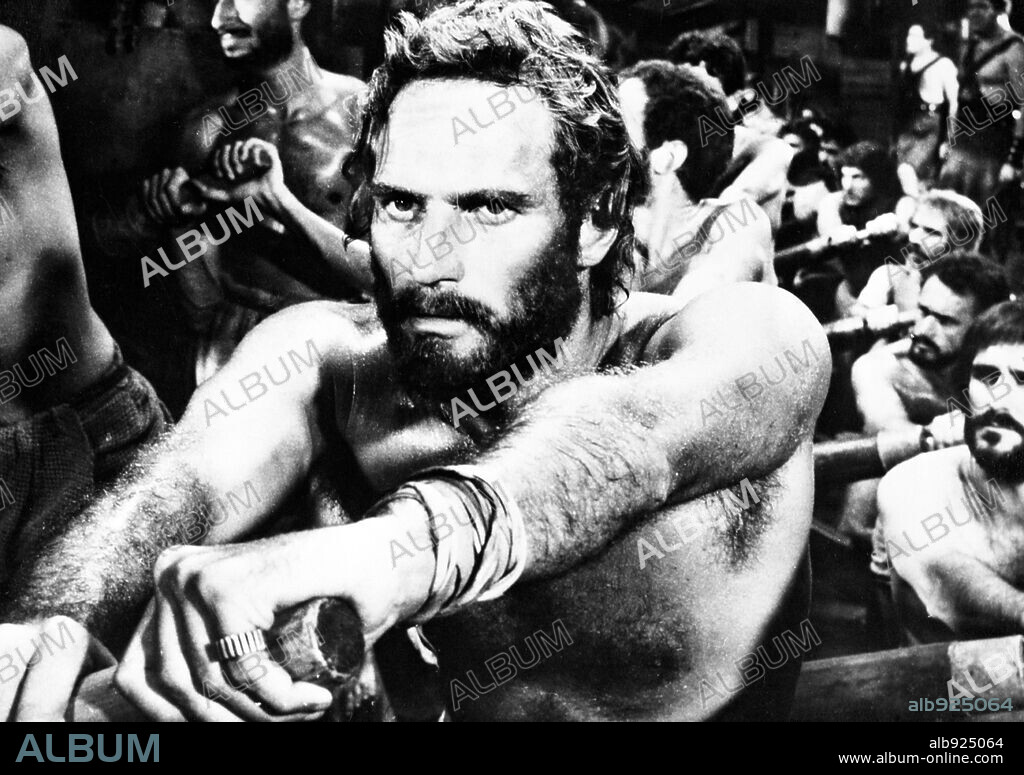 CHARLTON HESTON in BEN-HUR, 1959, directed by WILLIAM WYLER. Copyright M.G.M.