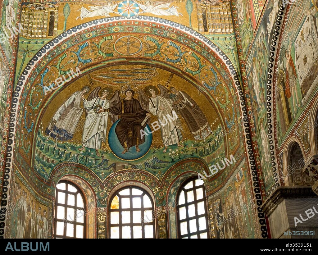 Mosaico de la iglesia de San Vital de Rávena, siglo VI, Rávena, Emilia-Romaña, Italia.