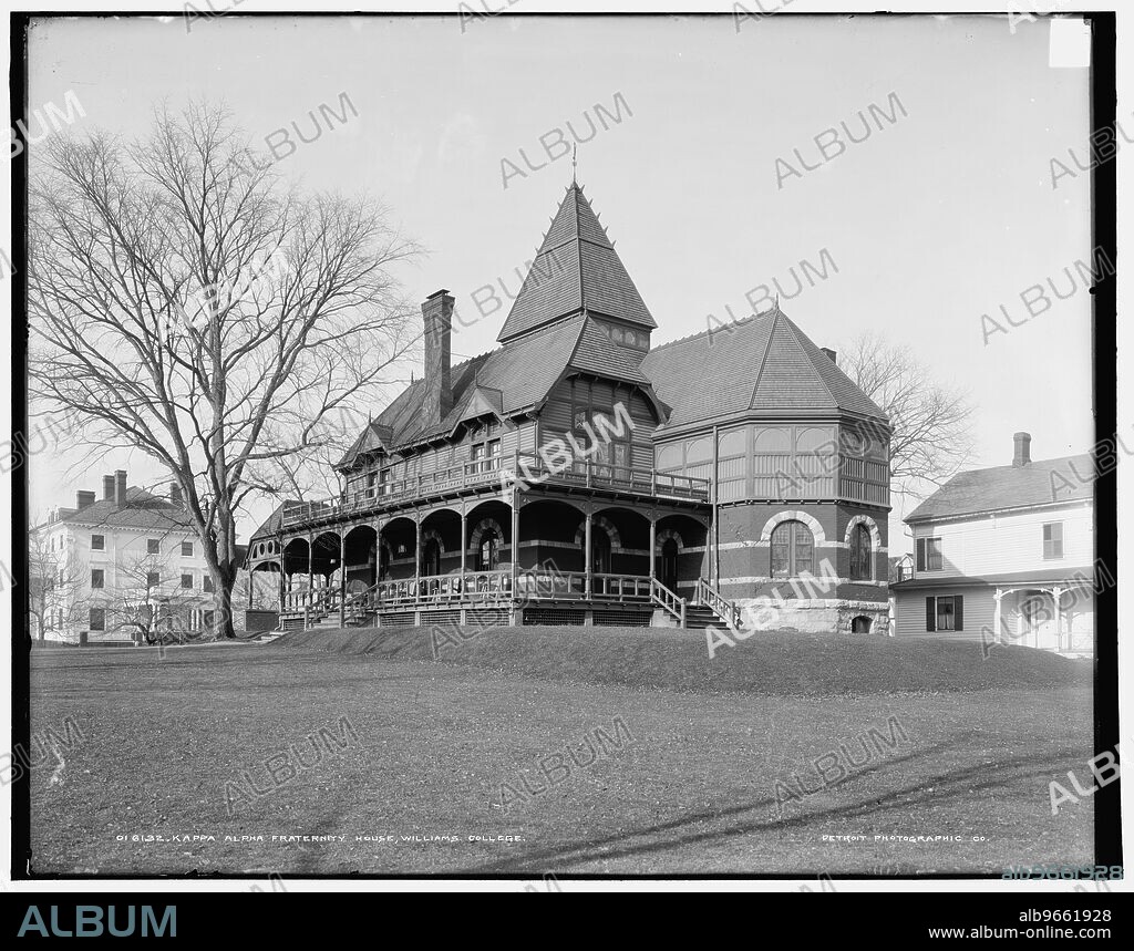 Kappa Alpha fraternity house, Williams College, Mass., between 1900 and 1906.
