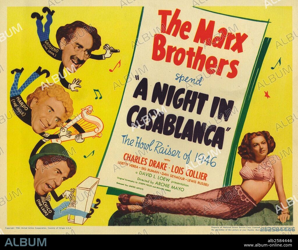 Poster of A NIGHT IN CASABLANCA, 1946, directed by ARCHIE MAYO. Copyright UNITED ARTISTS.