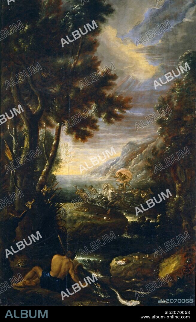 JERÓNIMO EZQUERRA. Jerónimo Antonio de Ezquerra / 'Alegoría del Agua', Hacia 1700, Escuela Española, Óleo sobre Lienzo, 248 cm x 160 cm, P00704.