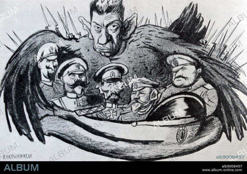 A caricature of Kerensky and general Kornilov by Kukryniksy. Lavr Georgiyevich Kornilov (1870 - 13 April 1918) was a Russian general during World War I and the ensuing Russian Civil War. He is today best remembered for the Kornilov Affair, an unsuccessful endeavour in August/September 1917 that was intended to strengthen Alexander Kerensky's Provisional Government, but which led to Kerensky eventually having Kornilov arrested and charged with attempting a coup d'etat.