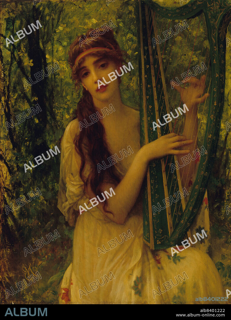 ANTOINE AUGUSTE ERNEST HEBERT. La musique (Agathe Calmel), 1882. Music, (Agathe Calmel).