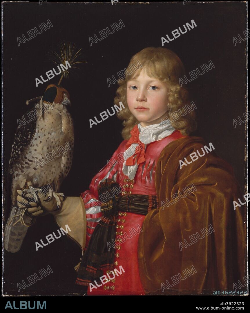 Portrait of a Boy with a Falcon. Artist: Wallerant Vaillant (Flemish, Lille 1623-1677 Amsterdam). Dimensions: 29 3/4 x 25 in. (75.6 x 63.5 cm).
A native of Lille, Vaillant trained in Antwerp and by the mid-1650s was well established as a portraitist in Amsterdam. The artist is also known as a pioneer of mezzotint engraving. In Dutch and Flemish portraits, falcons usually refer to hunting as an aristocratic sport.
